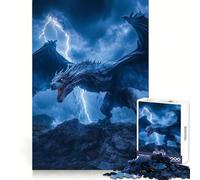 White Wyvern in Storm Teenagers Puzzles 1000 Piece Jigsaws Focus Ability Casual Relaxation Interlock Well Memorable Gift (38x52cm)