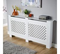 Home Source Extra Large Radiator Cover MDF Wooden Home Decor Modern Design in White | Size: XL Home Source White XL