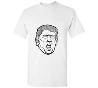 (White, XL) Funny USA President Donald Trump Dictator Shout Face Men T Shirt Tee Top