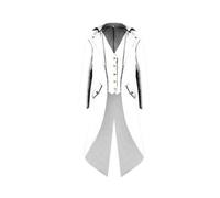 (White, XL) Mens Coat Steampunk Vintage Jacket Victorian Coat Mens Uniform Costume Cosplay