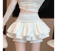 (white, XL) "Women's 2024 Summer High Waist Ballet Skirt: Slim, Sweet, Spicy, Puffy Korean Style"