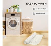 (White) XLong Bath Shower Mat Anti Slip Non Slip Suction Cups Washable Bathroom 100x40cm