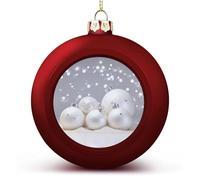 White Xmas Balls Christmas Ball Ornament Shatterproof Hanging Ball Ornaments with String Decorative Christmas Baubles for Xmas Tree Home Wedding Holiday Party Decor Supply