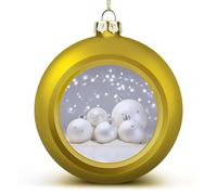 White Xmas Balls Christmas Ball Ornament Shatterproof Hanging Ball Ornaments with String Decorative Christmas Baubles for Xmas Tree Home Wedding Holiday Party Decor Supply