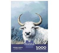 White Yak Mountain Scenery 1000 Piece Jigsaw Puzzle Jigsaw Puzzle for Adults Relaxing Focus Home Decoration 52x38cm/1000pcs