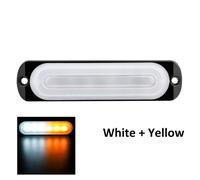 (White/Yellow) 12V-24V 18W 6 LED Strobe Side Light Guide Lamp For Truck Car RV Boat