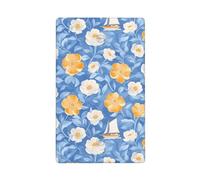 White Yellow Flowers Sailboat Single Toggle Blank Wall Plate Light Switch Cover Decorative 1 Gang for Kitchen Room Bathroom Size 11.4x7cm