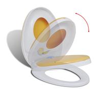 vidaXL Soft-close Toilet Seat Adults/Children White Yellow Bathroom Furniture