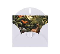 White YYHWHJDE Animals In The Rainforest Picture Greeting Card 6x4 in with Double-Sided Pearl Effect and Environmentally Friendly Ink