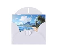 White YYHWHJDE Beautiful hawaii beach Picture Greeting Card 6x4 in with Double-Sided Pearl Effect and Environmentally Friendly Ink