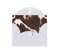 White YYHWHJDE Brown Cowhide Picture Greeting Card 6x4 in with Double-Sided Pearl Effect and Environmentally Friendly Ink