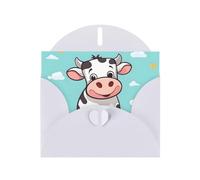 White YYHWHJDE Cute Cartoon Cow Picture Greeting Card 6x4 in with Double-Sided Pearl Effect and Environmentally Friendly Ink