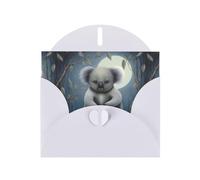 White YYHWHJDE Koala in the moonlight Prints Greeting Card 6x4 Inches - Fashionable and Unique Design for Various Occasions