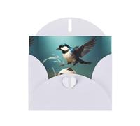 White YYHWHJDE Little swallow stepping on the ball Prints Greeting Card 6x4 Inches - Fashionable and Unique Design for Various Occasions