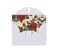 White YYHWHJDE Many red roses Printing Greeting Card for Christmas, Birthday, Valentine's Day, Wedding Anniversary, and Parties