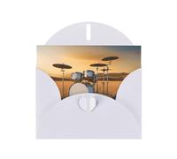 White YYHWHJDE Music Drum in Field Picture Greeting Card 6x4 in with Double-Sided Pearl Effect and Environmentally Friendly Ink
