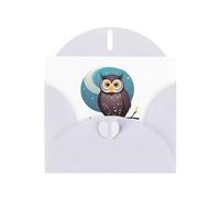 White YYHWHJDE Owl in the moonlight Prints Greeting Card 6x4 Inches - Fashionable and Unique Design for Various Occasions