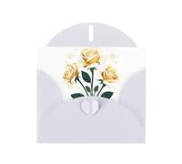 White YYHWHJDE Roses in the starry sky Picture Greeting Card 6x4 in with Double-Sided Pearl Effect and Environmentally Friendly Ink