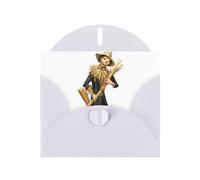 White YYHWHJDE Scarecrow carrying wood Picture Greeting Card 6x4 in with Double-Sided Pearl Effect and Environmentally Friendly Ink