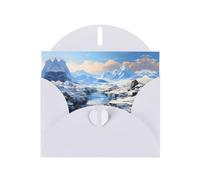 White YYHWHJDE Snowy Mountain Scenery Picture Greeting Card 6x4 in with Double-Sided Pearl Effect and Environmentally Friendly Ink