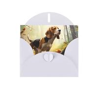 White YYHWHJDE Tame Beagle Picture Greeting Card 6x4 in with Double-Sided Pearl Effect and Environmentally Friendly Ink