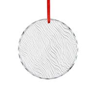 White Zebra Print Soft Raised Stripe Texture Crystal Glass Hanging Ornaments for Christmas Tree Decor