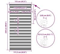 vidaXL Zebra Blind White 115x230 cm Fabric Width 110.9 cm Polyester