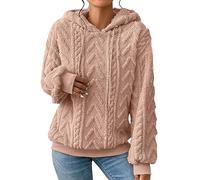 White Zip Up Hoodie Womens Heather Long Jumpers Graduation Gifts for Her Training Women's Solid Plush Spliced Women's New Solid Hooded Thickened Jacquard Long Sleeve Sweater Coat Top Clearance Store