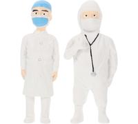 (White2, One size) 2pcs Tiny People Figurines Doctor Small Figures Miniature Figurines for Mini House