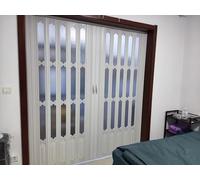 WhiteAccordion Door68 x80 Interior Door for Bedrooms & Kitchens Heat Insulation Privacy Divider Easy Assembly SpaceSaving Solution