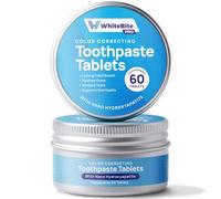 Whitebite Pro Color Correcting Toothpaste Tablets - Natural Whitening & Fresh Breath with Nano Hydroxyapatite | Fluoride-Free, Plastic-Free, Travel-Friendly Toothpaste & Mouthwash (60 Tabs)