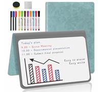 Whiteboard A5 Green Small Whiteboard Notebook Mini Desk White Board with 11 Erasable Pens to do List White Board for School Office Supplies Desk Accessorie