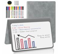 Whiteboard A5 Grey Small Whiteboard Notebook Mini Desk White Board with 11 Erasable Pens to do List White Board for School Office Supplies Desk Accessories