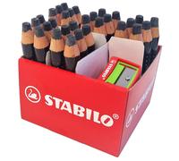 Whiteboard and Flipchart Markers - STABILO MARKdry - Classpack of 30 - Black with 2 x Sharpeners
