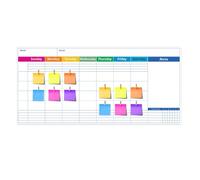 Whiteboard Calendar,Whiteboard Weekly/Monthly Dry Erase Organizer 17x35 inches - Laminated Monthly Schedule Planner, Adhesive Erasable Wall Calendar for 30-Day Planning