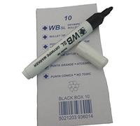 Whiteboard Drywipe Bullet Tip Black Markers x 10 (PC)