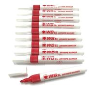 Valuex Whiteboard Marker Bullet Tip 2mm Line Red (Pack 10)
