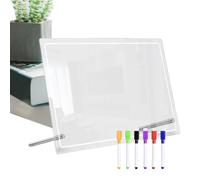 Whiteboard for Desk,Transparent Drawing Board Acrylic Notepad - Desk Notepad Tabletop Planner with Six Pens for Adults Students Teachers