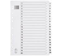Whitebox A4 1-20 Mylar Index - White
