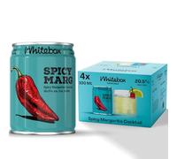WHITEBOX COCKTAILS Ready to Drink Spicy Margarita, 4 x 100ml Cans | Single Serve, Full Strength, Classic Cocktails, Pre-Mixed, By World-Class Bartenders, Great for Day Trips, Parties & Gifting