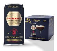 WHITEBOX COCKTAILS Single Serve Classic Collina & Co Espresso Martini - Case of 4 Cocktail Cans | Classic Full Strength Espresso Martini Cocktail | Pre-mixed Cocktails Ready To Drink 4x140ml