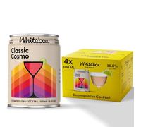 WHITEBOX COCKTAILS Single Serve Classic Cosmo Cocktail - Case Of 4 Cocktail Cans | Classic Full Strength Cosmopolitan Cocktail | Pre-mixed Cocktails Ready To Drink 4x100ml