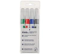Whitebox White Chisel Assorted Pack of 4 Whiteboard Markers