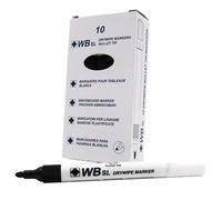 Whitebox Whiteboard Marker Bullet Tip Black [Pack 10]