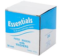 Whitecroft Paper Binders Tinned Steel with Washers 38mm Ref 36331 [Pack 200]