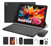 Whitedeer Android 16 Tablet 10 inch, 24GB RAM 1TB TF Android Tablet with Face Unlock, 6000mAh Battery, New Desktop Layout, 5MP+8MP Camera, Preinstalled Apps, WiFi 6, Bluetooth 5.4, Black