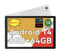 Whitedeer Tablet 10 inch Octa-Core Processor Android 14 Tablet, Face ID丨OTG, 8GB+64GB/1TB TF, 1280*800丨5G WiFi丨BT5.3丨Tab PC with Dual Camera 5MP+8MP, Support Split-Screen, 5000mAh, Widevine L1(White)