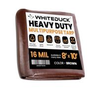 WHITEDUCK 8' x 10' Super Heavy Duty Poly Tarp Thick 16 Mil, Waterproof 100% UV Resistant Rip/Tear Proof Tarp w/Rustproof Grommets & Reinforced Edges (Finished Size: 7'6"x9'6")