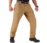 WHITEDUCK Men's Tactical Pants Ripstop Stretch Water Resistant with 13 Pockets Cargo Work Pants- Military Hiking Outdoor…, Khaki, 34W x 30L