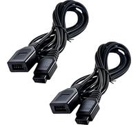 whiteeeen 2pcs 9 Pin Controller Extension Cord Cable for Sega Genesis MD Mega Drive 1 2 3 Controller Cable 6FT Length